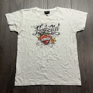Hoyt Girl Archery T-Shirt White Y2K Tattoo Heart Graphic Cotton Tee Small